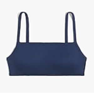 NWT! J.Crew RIBBED SQUARE-NECK BIKINI TOP
LARGE ANTIQUE NAVY Swim